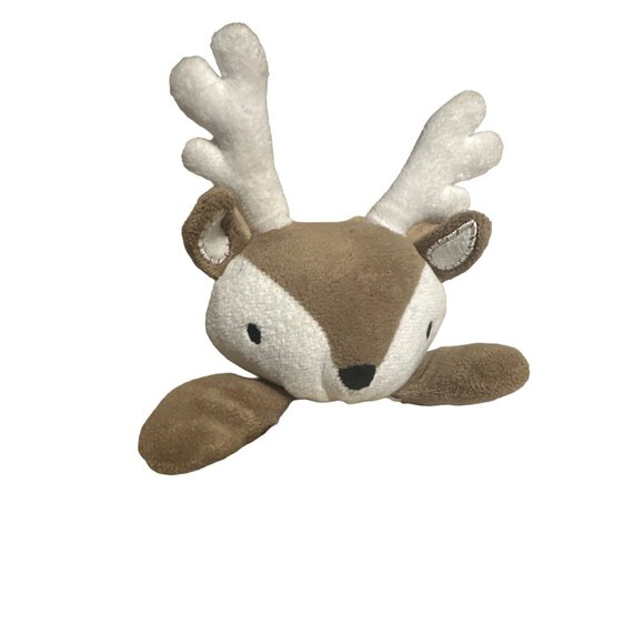Levtex Baby Deer Lovey Security Blanket Stuffed Animal Plush Beige & White Antle - Picture 2 of 4